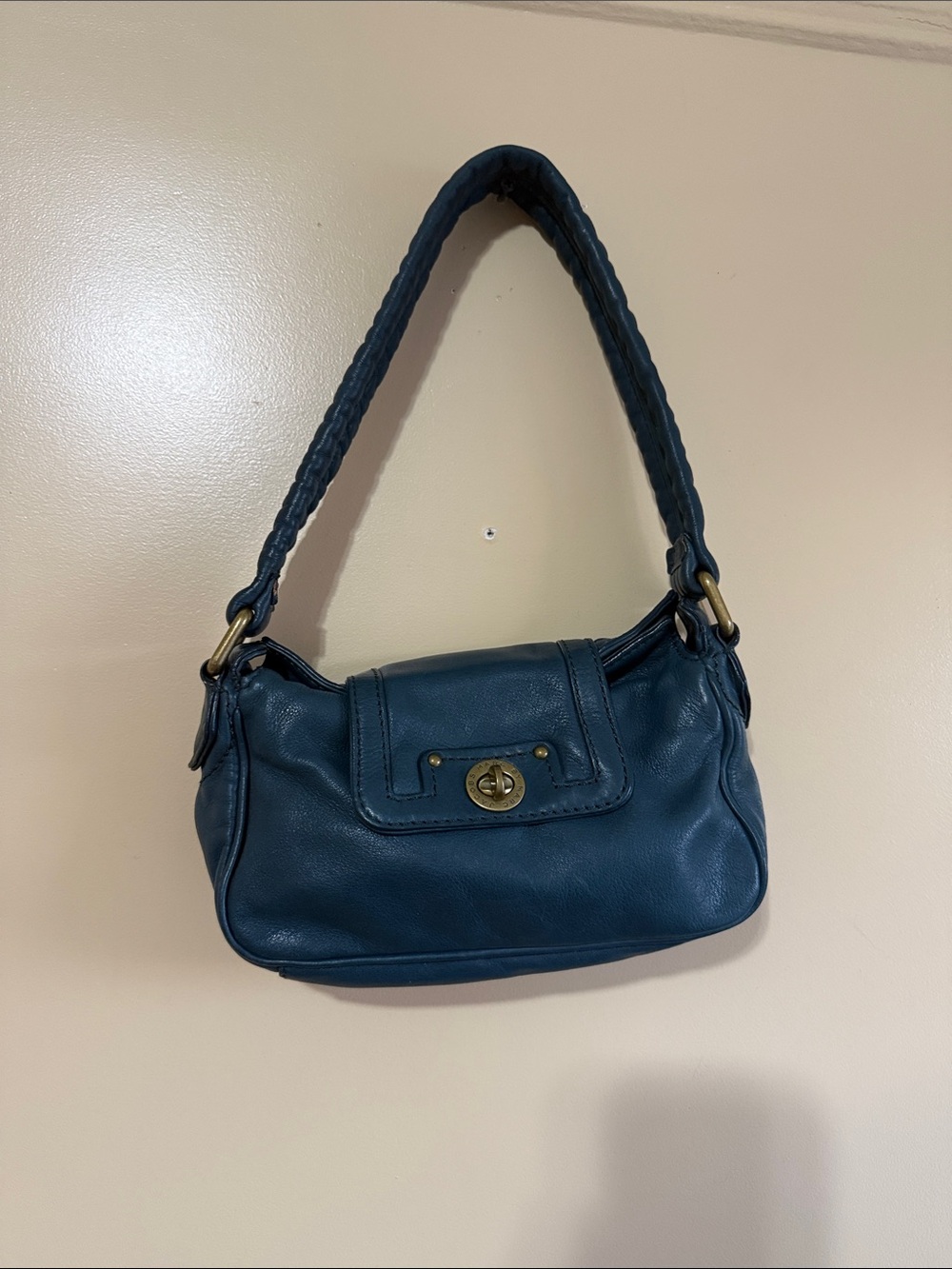 Marc Jacobs Teal Shoulder Bag with Braided Strap